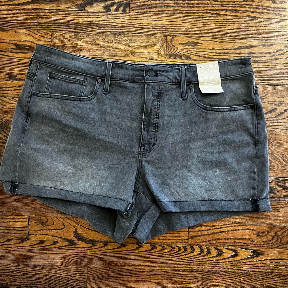 Madewell Jean Shorts Women's Size‎ 20W High-Rise Denim Black Cotton